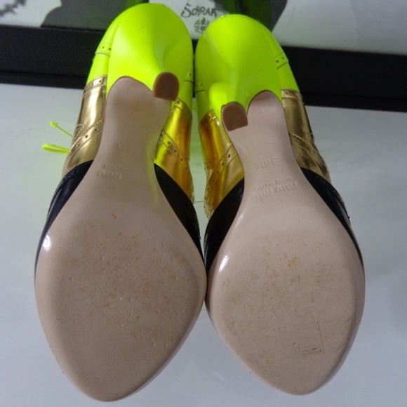 Miu Miu Leather Mid-Calf Lace-Up Boots, Shoes - Picture 10 of 10